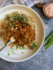 Lentil bolognese with quinoa