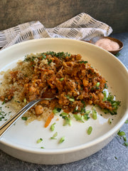Lentil bolognese with quinoa