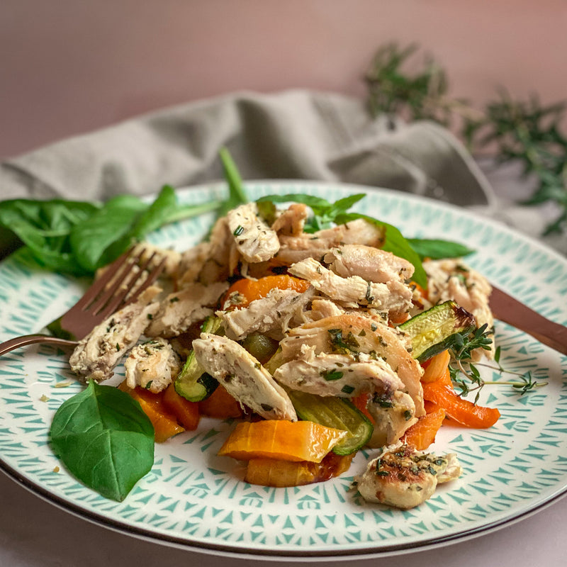 Mediterranean Chicken and Roast Vegetable Salad AIP