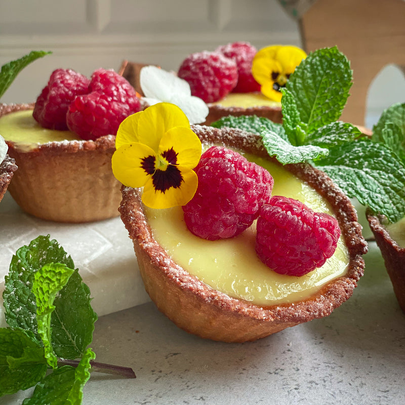 raspberry lemon custard tart